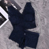 Image of Women Push Up Sexy Bra Set Floral Lace Transparent Bralette Sexy Lingerie Wireless Bra Panties Set