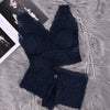 Image of Women Push Up Sexy Bra Set Floral Lace Transparent Bralette Sexy Lingerie Wireless Bra Panties Set