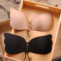 Women Self Adhesive Strapless Bandage Backless Solid Bra Stick Gel Silicone Push Up Women's Underwear Invisible Bra