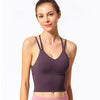 Image of Women Sexy Back Cross Strappy Sports Bra High Impact Gym Bra Top Sport Bh Comfy Longline Yoga Fitness Crop Top