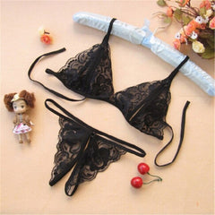 Women  Sexy Bra + T Pants Sexy Costumes Erotic Underwear Transparent Baby Doll Exotic Apparel Babydoll Lingerie