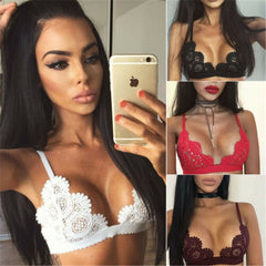 Women Sexy Bras Lingerie Floral Sheer Lace Bra Seamless Bralette Cup Wireless Reggiseno Brassiere Lingerie Femme