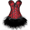 Image of Burvogue Underbust Steampunk Corset Waist Control Gothic Corsets Cincher with Curved Hem Bustiers Embroidery Short Waist Trainer  (3)