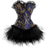 Image of Burvogue Underbust Steampunk Corset Waist Control Gothic Corsets Cincher with Curved Hem Bustiers Embroidery Short Waist Trainer  (3)