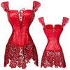 Image of Burvogue Underbust Steampunk Corset Waist Control Gothic Corsets Cincher with Curved Hem Bustiers Embroidery Short Waist Trainer  (3)