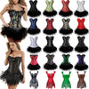 Image of Burvogue Underbust Steampunk Corset Waist Control Gothic Corsets Cincher with Curved Hem Bustiers Embroidery Short Waist Trainer  (3)