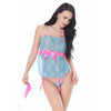 Image of Women Sexy Garter Lingerie Self Tie Lace Babydoll Sets Erotic Sleepwear Crotchless G-String Sex Underwear Flirt Feather Porno