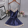 Image of Women Sexy Lace Night Dress Lingerie Deep V Nightgowns Casual Home Dress Nightdress Fashion Sleepwear Summer Homewear #D