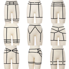 Women Sexy Leg Harness Garter Belt Elastic Cage Hollow Leg Gothic Suspender Strap Underwear Leg Strap Garte