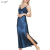 Image of Women Sexy Lingerie  Nightdress Plus Size Lace Nightgown Nightie Negligee Silk Satin Long Nightdress Gecelik Nightwear