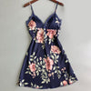 Image of Women Sexy Lingerie Satin Sleepwear Summer Nightdress Lace Nightgown Floral Print Silk Homewear Female Chest Pad Nightwear