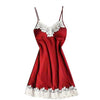 Image of Women Sleepwear Silk Satin Lace Robe Dress Babydoll Nightdress Ladies Sexy Lingerie Nightgown Dresses Sleepshirts Homewear *X