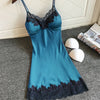 Image of Women Sleepwear Silk Satin Lace Robe Dress Babydoll Nightdress Ladies Sexy Lingerie Nightgown Dresses Sleepshirts Homewear *X