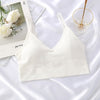 Image of Women Tank Crop Top Bra Underwear Seamless Tube Top Back Hollow Lingerie Wire Free Intimates With Removable Padded 2019