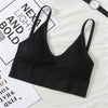Image of Women Tank Crop Top Bra Underwear Seamless Tube Top Back Hollow Lingerie Wire Free Intimates With Removable Padded 2019