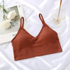 Image of Women Tank Crop Top Bra Underwear Seamless Tube Top Back Hollow Lingerie Wire Free Intimates With Removable Padded 2019