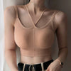 Image of Women Tank Crop Top Seamless Underwear Female Crop Tops Sexy Lingerie Intimates With Removable Padded Camisole Femme Fashion