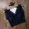 Image of Women Tank Top Bra Sexy Lace Floral Cami Bralette Crochet Vest Crop Top