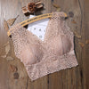 Image of Women Tank Top Bra Sexy Lace Floral Cami Bralette Crochet Vest Crop Top