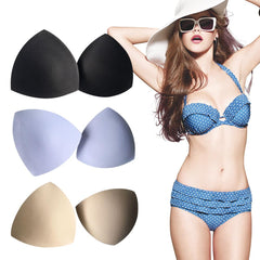 Women Triangle Cups Bikini Sports Bra Pad Chest Push Up Insert Foam Pads Swimsuit Padding Accessories