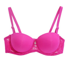 Women Ultra Thick Padded Bra Sexy Lace Bralette Underwear Adjusted Straps Sheer Bra Lingerie Brassiere