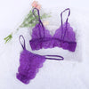 Image of Women Underwear Sexy Lingerie Lace Bralette Bra And Panty Set Femme Crop Top G-string Transparent Brassiere Party See Through