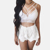 Image of Women Wireless White Bras Lace Bandage Sexy Bralette Push Up Wire Free Deep V Lingerie Underwear Plus Size Tops Dropship