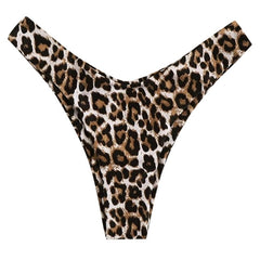 Women bikini thong Sexy high Leg panties Leopard Swimwear Bathing Beachwear Swimming Shorts brazilian swimsuit bottoms #c
