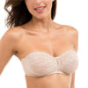 Image of Women's Convertible Basic Sheer Underwire Non-padded Multiway Strapless Lace Bra