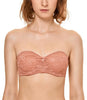 Image of Women's Convertible Basic Sheer Underwire Non-padded Multiway Strapless Lace Bra