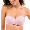 Image of Women's Convertible Basic Sheer Underwire Non-padded Multiway Strapless Lace Bra