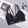 Image of Women\'s Deep V Lace Bra Sexy Bralette Hollow Out Lingerie Female Seamless Padded Floral Brassiere Femme Sexy Underwear