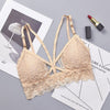 Image of Women\'s Deep V Lace Bra Sexy Bralette Hollow Out Lingerie Female Seamless Padded Floral Brassiere Femme Sexy Underwear