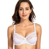 Image of Women's Floral Sheer Lace Unlined Underwire Non Padded Full Figure Plus Size Bra 34-42 B C DD E F