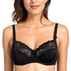 Image of Women's Floral Sheer Lace Unlined Underwire Non Padded Full Figure Plus Size Bra 34-42 B C DD E F