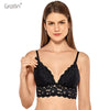 Image of Women's Lightly Lined Wirefree Maternity Nursing Bra Lace Longline