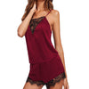 Image of Women's Nightgowns Sexy Lingerie Lace Sling V-neck Doll New Home Service Sexy Large Size Off-Shoulder Halter Nightgowns Set
