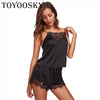 Image of Women's Nightgowns Sexy Lingerie Lace Sling V-neck Doll New Home Service Sexy Large Size Off-Shoulder Halter Nightgowns Set