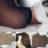 Image of Women's Sexy Fishnet Stockings Open Crotch Mesh Tights Shiny Rhinestone Nylons Stockings Black Erotic Lingerie Collant