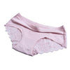 Image of Women's Sexy Lace Panties Seamless Underwear Briefs Nylon Silk for Girls Ladies Bikini Cotton Crotch Transparent Lingerie