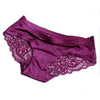 Image of Women's Sexy Lace Panties Seamless Underwear Briefs Nylon Silk for Girls Ladies Bikini Cotton Crotch Transparent Lingerie