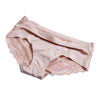 Image of Women's Sexy Lace Panties Seamless Underwear Briefs Nylon Silk for Girls Ladies Bikini Cotton Crotch Transparent Lingerie