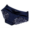 Image of Women's Sexy Lace Panties Seamless Underwear Briefs Nylon Silk for Girls Ladies Bikini Cotton Crotch Transparent Lingerie
