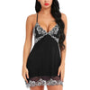 Image of Women's Sexy Lingerie V Neck Floral Sleepwear Sexy Nightgown Soft Lace Robes Sleep Dress