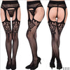 Image of Women's Sexy Solid Striped Elastic High Waist Transparent Stockings Lingerie Garter Fishnet Pantyhose Open Crotch Tights
