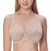 Image of Women's Sheer Beauty Lace Non Padded Full Figure Underwire Minimizer Bra