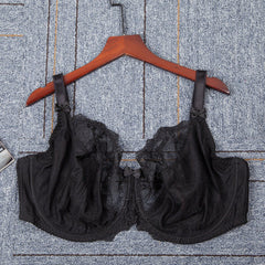 Women's Sheer Lace Full Figure Unlined Minimizer Bra 30 32 34 36 38 40 42 44 E F FF G GG H HH J JJ K