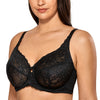 Image of Women's Sheer Lace  Non Padded  Minimizer Underwire Full Figure Bra Plus Size