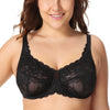Image of Women's Sheer Lace Unlined Minimizer Underwire Full Figure Bra 34-44 DD E F G H
