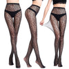 Image of Womens Black Sexy Leopard fishnet Tights Floral Jacquard Weave Pantyhose, yarns Garter grid Stockings hose sexy lingerie collant